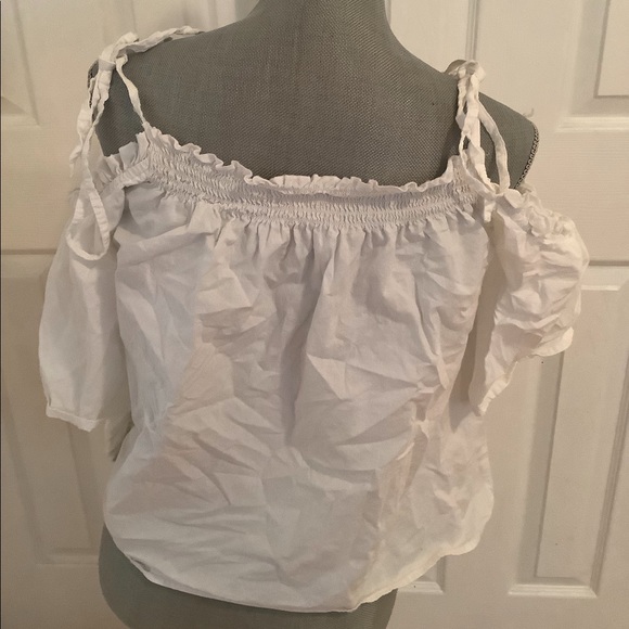 4/$20 - ASOS White Off the Shoulder Peasant Blouse - Picture 3 of 5